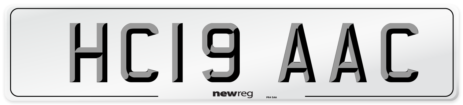 HC19 AAC Number Plate from New Reg